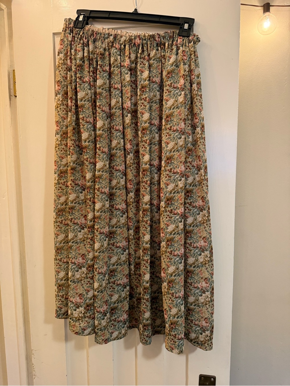 Floral Print Elastic-Waist Maxi Skirt - Multi vintage